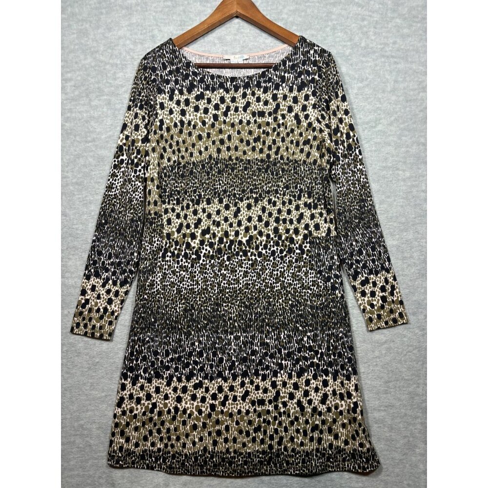Boden Women's Animal Print Dress 3/4‎ Sleeve US 10 L Casual